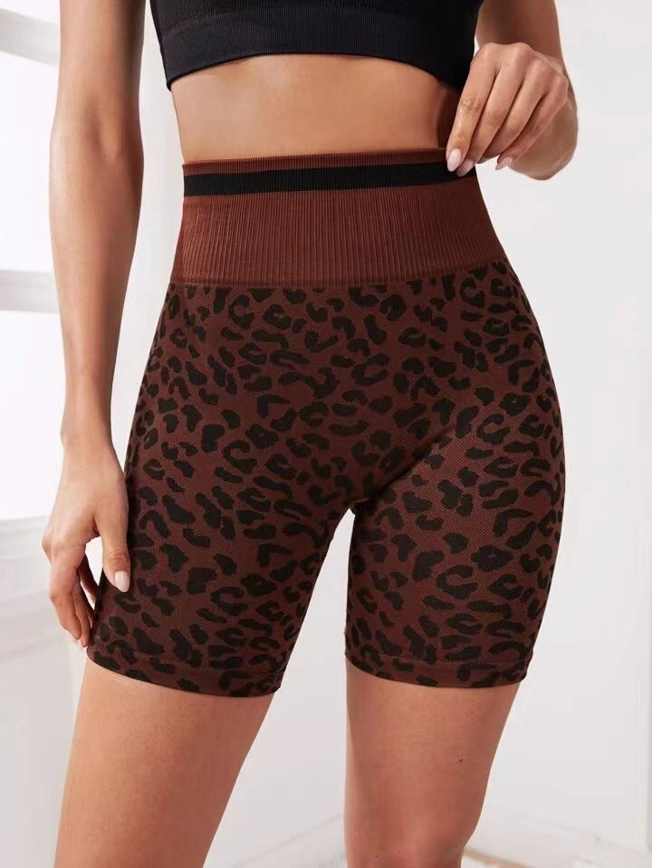 High Waisted Leopard Print Yoga Shorts for Women ly Tailored Butt Lifting and Tummy Control Leggings for Outdoor Sports and Fitness Activities