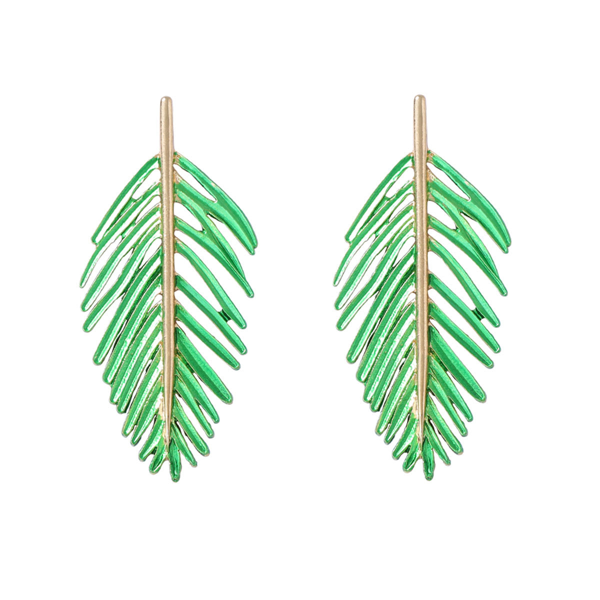 Exaggerated Minimalist Alloy Hollow Leaf Stud Earrings – Chic, Versatile Everyday Jewelry for Effortless Style