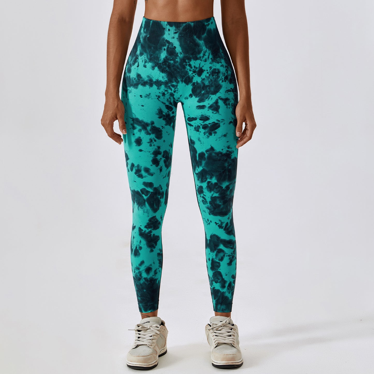 Seamless High Waisted Tie Dye Yoga Pants Peach Lifting Running Leggings for Comfort and Style