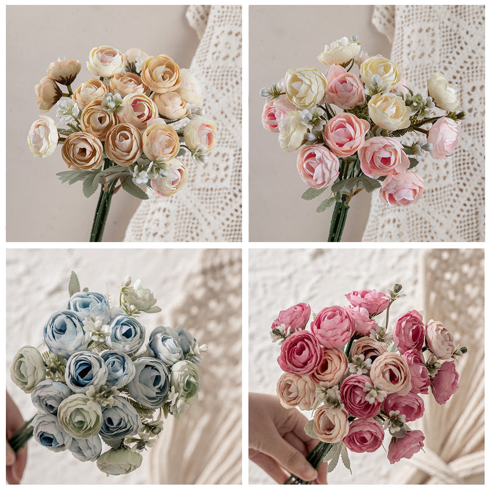 Vibrant Realistic Kyoko Tea Bud Faux Flowers for Home Decor | Perfect for Weddings, Events, and Charming INS Style Arrangements MW83113