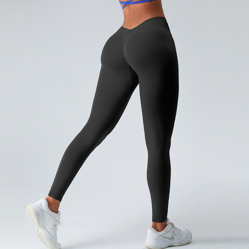 High Waisted Seamless V Waist Yoga Pants for Women Butt Lifting Peach Fit Quick Dry Gym Leggings for Comfort and Flexibility