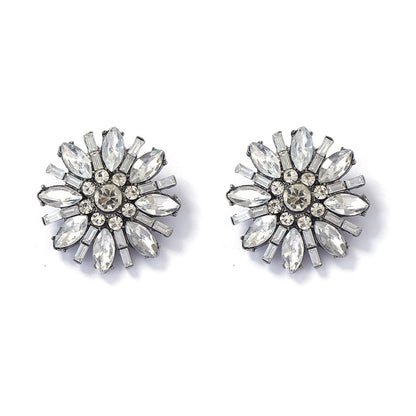 Elegant Luxe  Sparkling Flower Sunflower Stud Earrings - Versatile Multi-Color Daily Wear Jewelry for Parties and Special Occasions