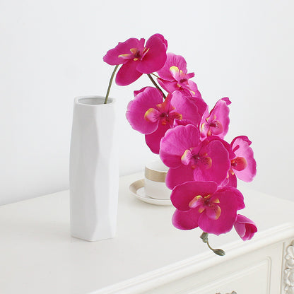 Elegant 8-Head Artificial Butterfly Orchid Silk Flower Arrangement - Perfect for Weddings, Celebrations, and Home Decor