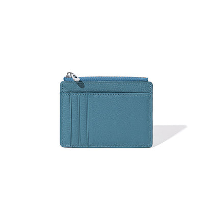 Women's Lychee Grain Top Layer Cowhide Card Holder Slim Multi Card Slots Genuine Leather ID Wallet Korean Minimalist Design for Cash and Coins