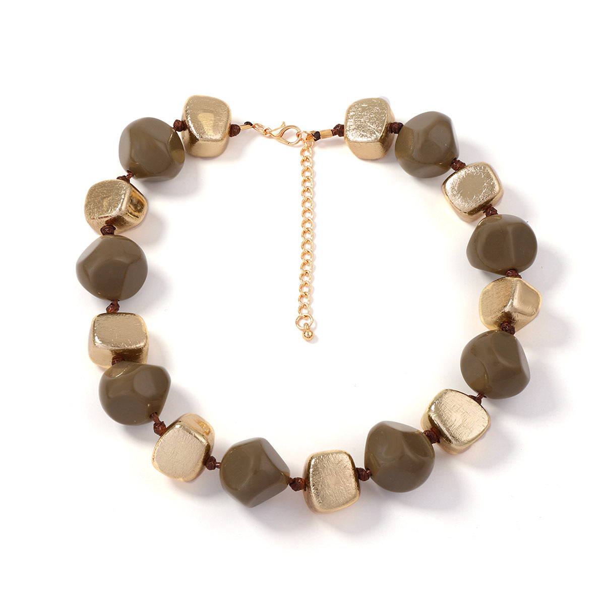 Stylish Minimalist Multi-Layered Geometric Resin Bead Necklace in Vibrant Colors – Perfect for Everyday Wear and Versatile Layering