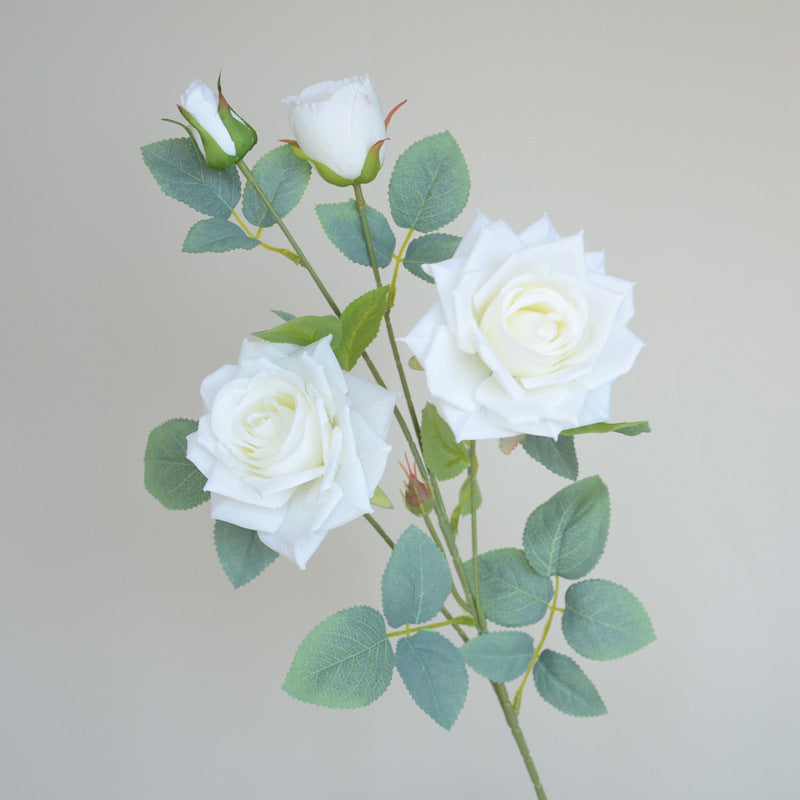 Elegant 4-Head Faux Orchid Rose and Diana Silk Flowers - Stunning Artificial Floral Decor for Weddings, Events, and Home D?cor