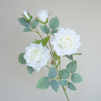 Elegant 4-Head Faux Orchid Rose and Diana Silk Flowers - Stunning Artificial Floral Decor for Weddings, Events, and Home D?cor