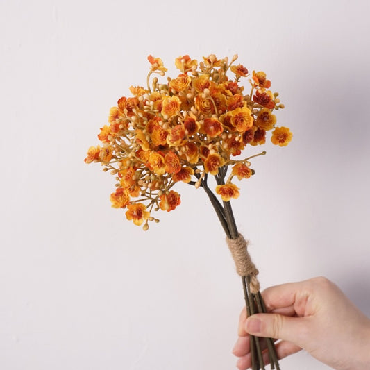 Autumn-Inspired Baby's Breath Bouquet - Elegant Artificial Flower Arrangement for Brides, Perfect for Weddings, Photoshoots, and Event Decor