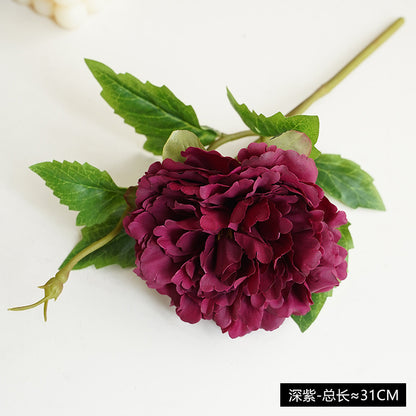 Luxury Simulation Silk Mini Peony Branch – Elegant Artificial Flowers for Scandinavian Home Décor, Hotels, Weddings, and Floral Arrangements