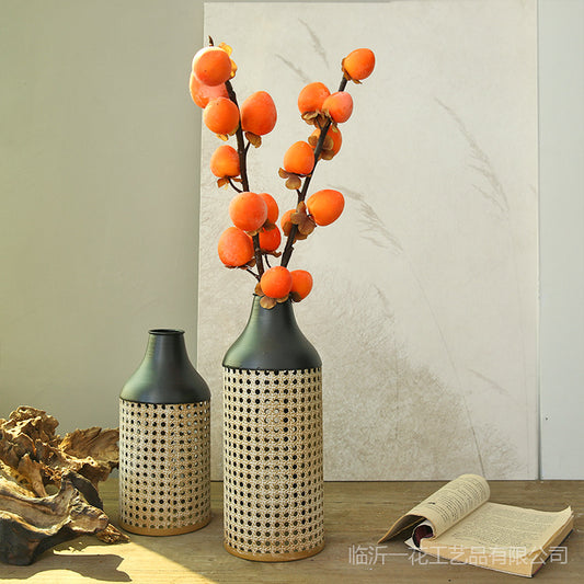 Realistic Faux Persimmon Decorative Centerpiece for Living Room and Dining Table - Perfect for Home Staging, Photography Props, and Bohemian Decor