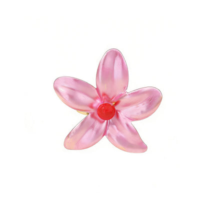 Chic and Fresh Exaggerated Floral Spray Paint Ring - Versatile Springtime Accessory for Women, Perfect for Commuting and Everyday Style