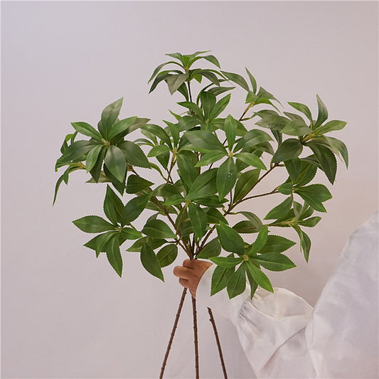 High-Quality Nordic Faux Green Plant Décor - Realistic Japanese Style Leaves for Boutique Display; Trendy Artificial Branches for Fashion Retailers and Home Decoration