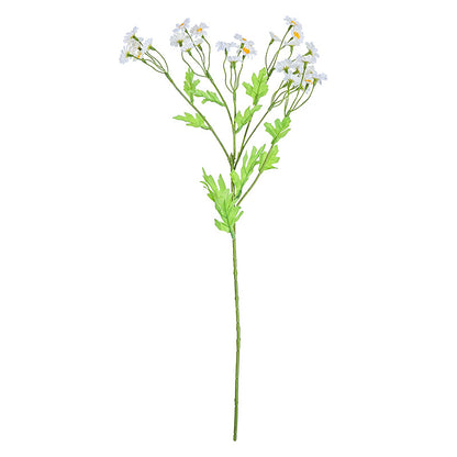 Single Stem 6-Branch Spring Chamomile - Silk Fabric Plastic Faux Daisy Flowers for Wedding, Home Décor, and Handheld Bouquets