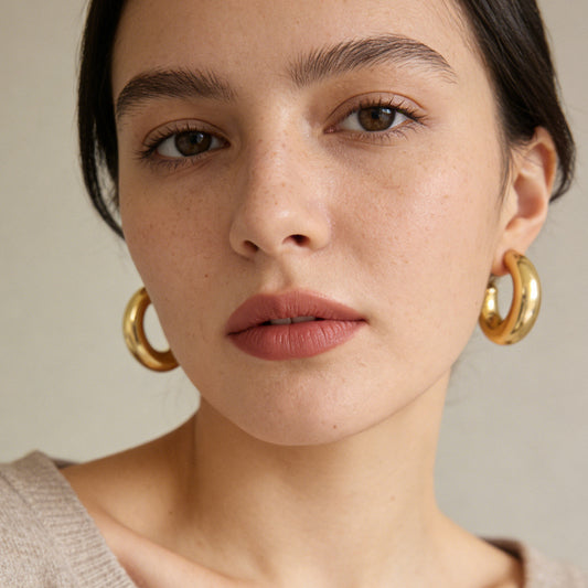 Chic Minimalist Geometric C-Shape CCB Earrings for Women – Versatile & Unique Fashion Accessory for Any Occasion
