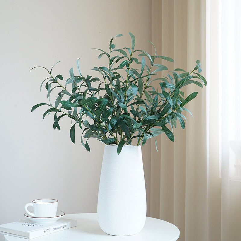 Lifelike Green Olive Branch with Berries – Perfect for Weddings, Home Decor, Photography Props, and Floral Arrangements