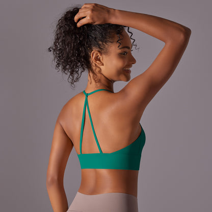 Elevate Your Workout with Our Women's Strappy Back Yoga Bra Triangle Design Supportive Sports Top for Yoga Gym and Everyday Wear