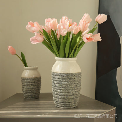 Lifelike Single Stem Tulip - Perfect for Home Decor, Living Room & Dining Table Centerpiece - Moisture-Resistant Touch-Sensitive Faux Floral Arrangement