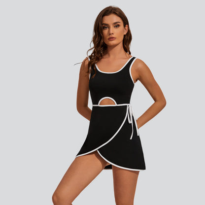 Lightweight and Breathable Yoga Bodysuit Tennis Skirt Sleek Sleeveless Dress Ideal for Golf and Athletic Activities