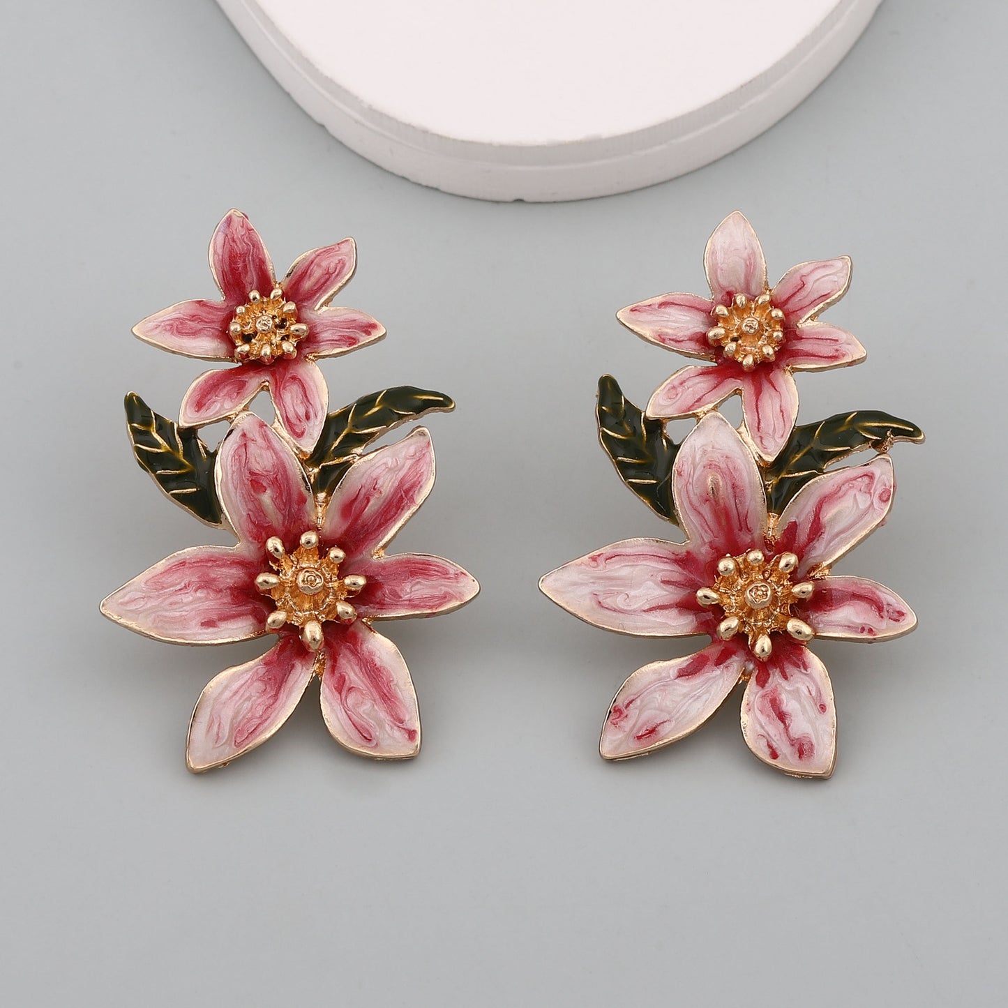 Stunning  Creative Flower Drop Oil Alloy Earrings - Versatile Floral Design for Every Occasion