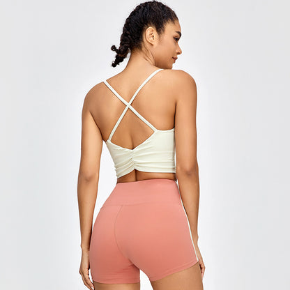 Women's Yoga Set with Bow Back Design High Waisted Butt Lifting Yoga Shorts and Sport Bra for Workouts and Everyday Comfort