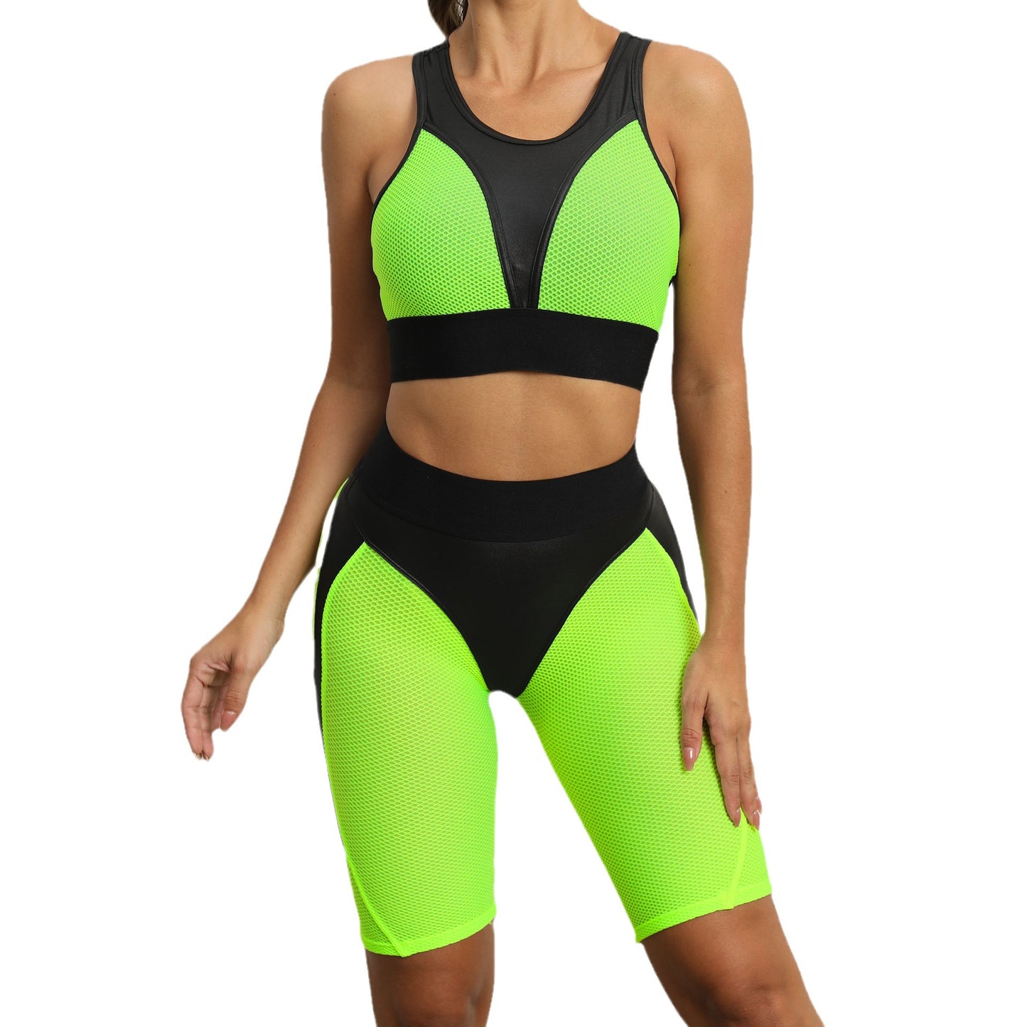 Women's Yoga Set Short Fit Stretchy Quick Dry Sports Bra and Leggings for Comfort and Style