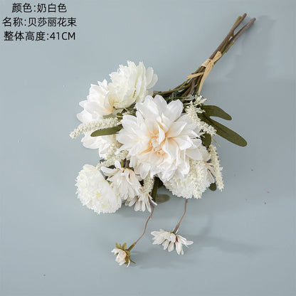 Elegant Beshali Floral Bouquet for Home Décor - Stunning Wedding Handheld Flower Arrangement, Wall Decoration, and Realistic Faux Flowers (CF01027)