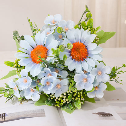 Stunning Artificial Maria Sunflower and Hydrangea Bouquet - Refreshing Minimalist Home Decor for a Chic Farmhouse Aesthetic