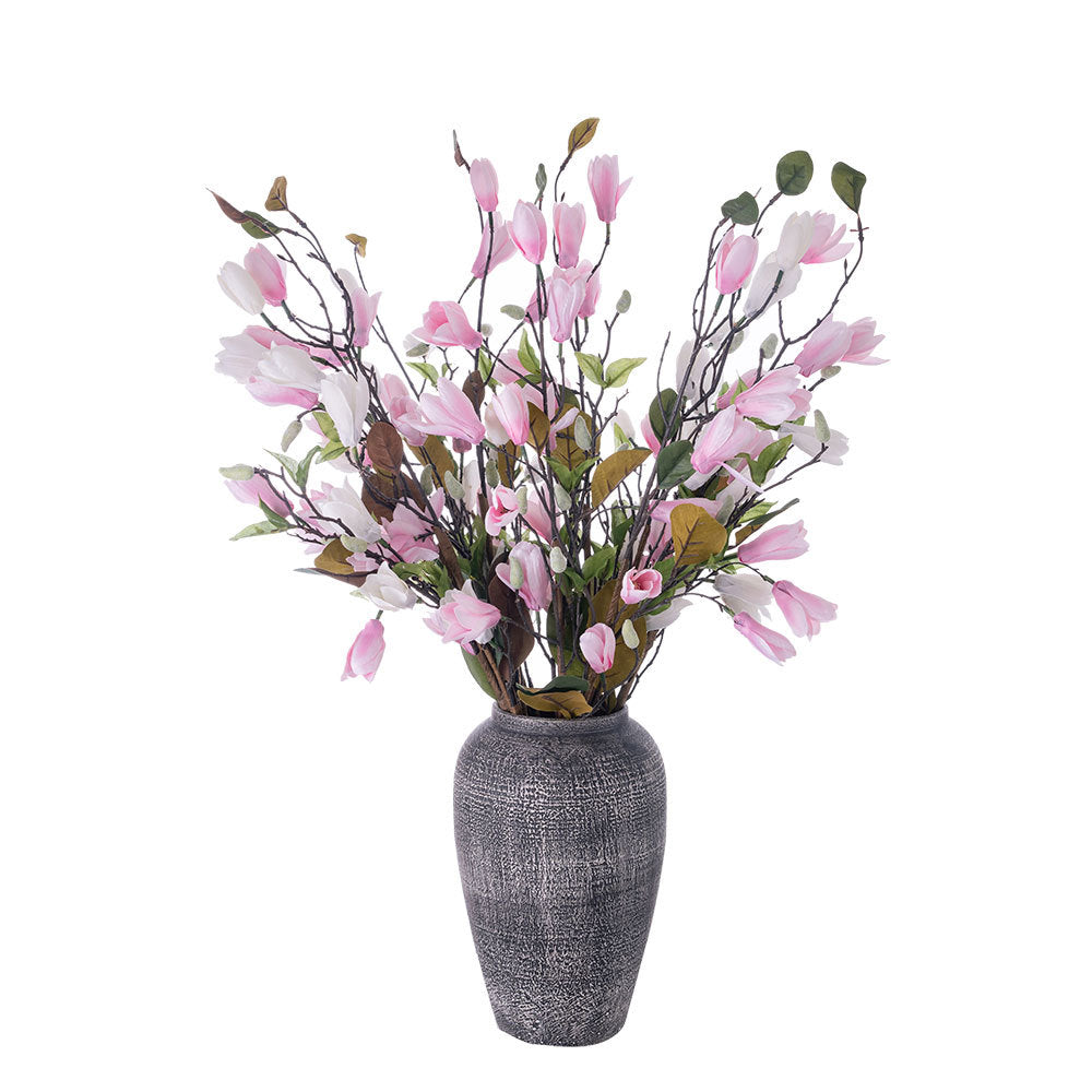 Realistic Nine-Head Magnolia Floor Decor – Stunning Faux Flower Arrangement for Home, Weddings, and Event Decorations | DY1-1868