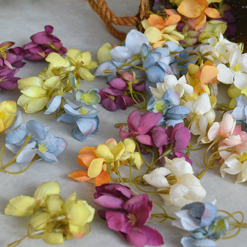 Realistic Faux Hydrangea & Lily of the Valley Floral Head - Handmade Accessories for Clothing, Photography Props, and Artificial Floral Arrangements