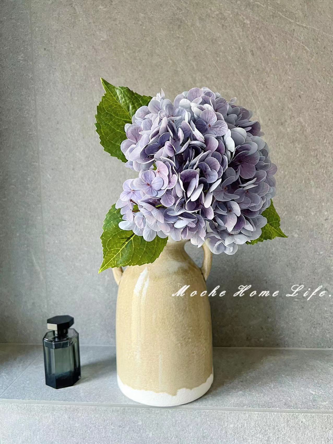 Realistic Blue Hydrangea Faux Flower Bouquet - Moisture-Resistant, Soft Touch Decoration for Living Room Floral Arrangements - Perfect Home Accent Piece!