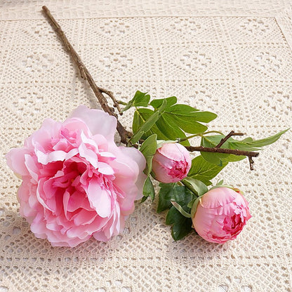 Stunning Artificial Peony Flower Stem - Exquisite Realistic Faux Floral Decor for Home Photography and Wedding Celebrations