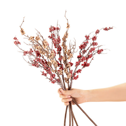 Elegant Wedding-Inspired Faux Winterberry Mini Branches - Perfect for Home Decor - Stylish Ins Aesthetic - MW82109