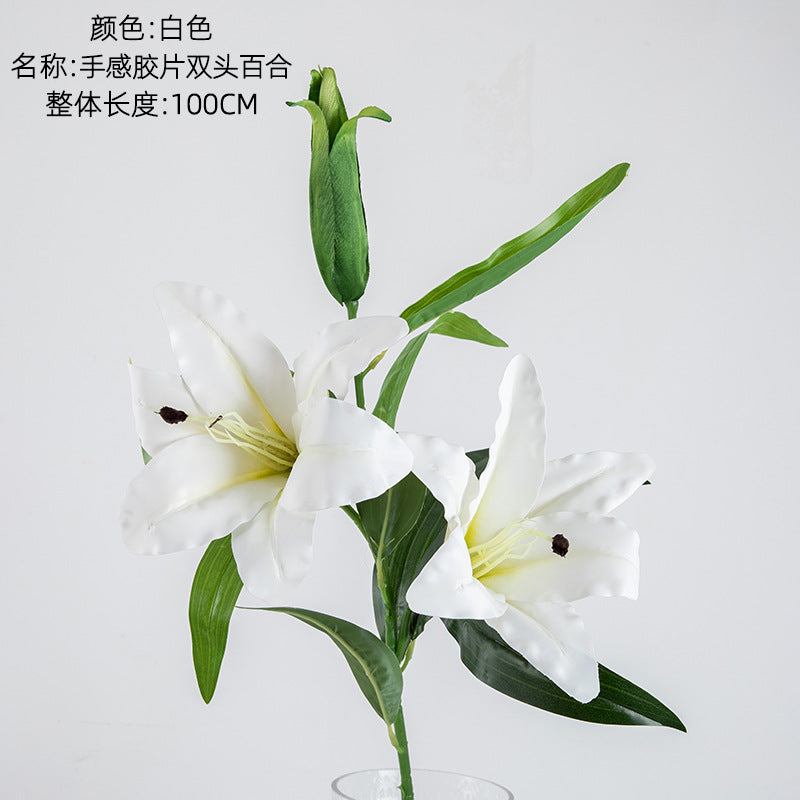 Realistic Perfumed Lily Gel Floral Decor – Elegant Faux Flowers for Weddings & Home Decoration – MW31579