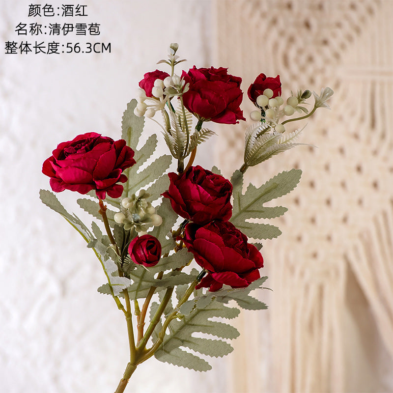 Lush Green Plant Artificial Floral Arrangement - Elegant Faux Flowers for Weddings and Home Decor - Trendy INS Style Decorative Piece MW83112