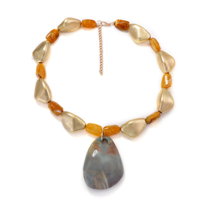 Stylish Irregular Geometric Gradient Pendant Necklace – Versatile Minimalist Design for Fashion-Forward Women