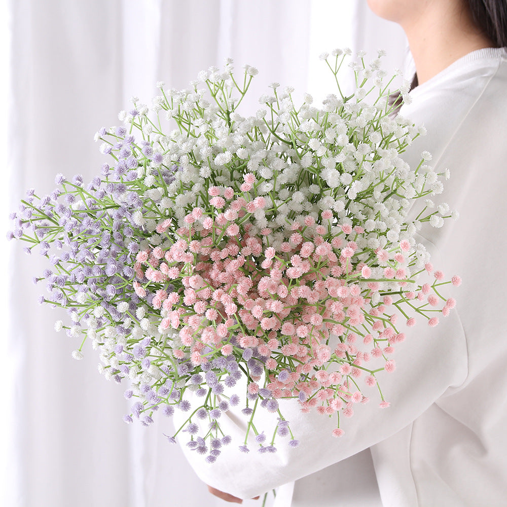 Beautifully Crafted Faux Baby's Breath Bridal Bouquet - Perfect for Wedding Decorations, Home Accents, and Special Events - Realistic PU Floral Arrangement