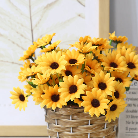 Stunning Miniature Sunflower Decorative Props for Weddings - Realistic Fake Flowers for Home Décor and Photography