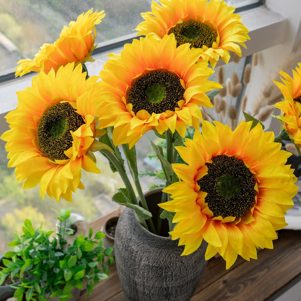 Stunning Realistic Sunflower Faux Flowers for Home Decor and Wedding Celebrations | Perfect for Year-Round Decoration | Model MW33711