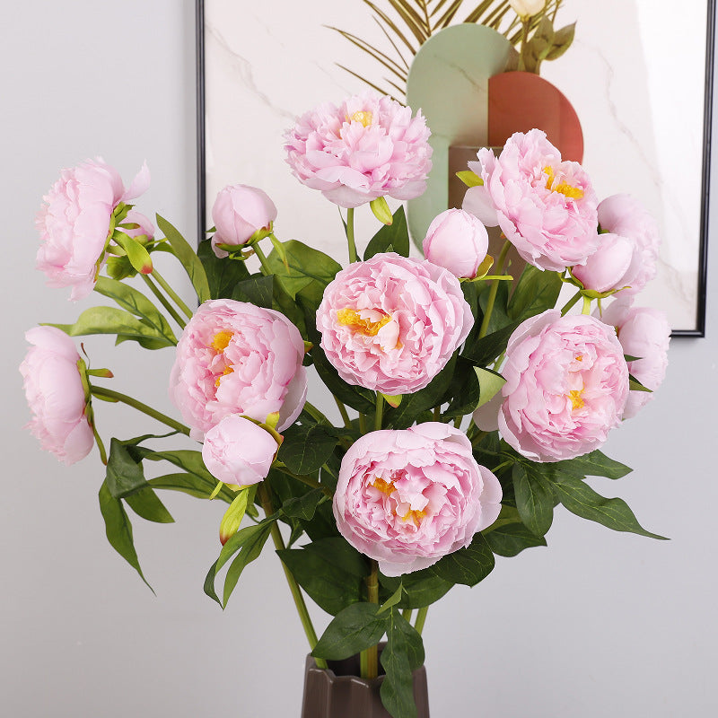 Elegant Faux Peony and Lotus Decorative Flowers for Living Room - Stylish Home Décor with Silk Peony Arrangements