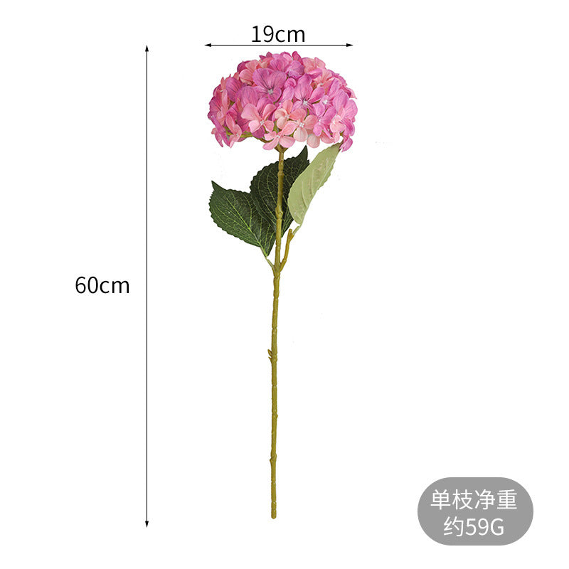 Elegant Single Stem 3D Faux Hydrangea Flower for Home Decor - Perfect for Weddings, Events, and Living Rooms - Luxurious Handcrafted Decoration