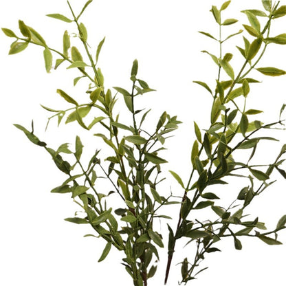 Miniature Green Olive Branch Decorative Plant - Realistic Faux Greenery for Home Décor, Floral Arrangements, and Gardening