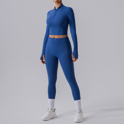 Lightweight Long Sleeve Quick Dry Yoga Top and Slim Fit Yoga Pants Set Breathable Moisture Wicking Workout Gear for Enhanced Flexibility and Comfort