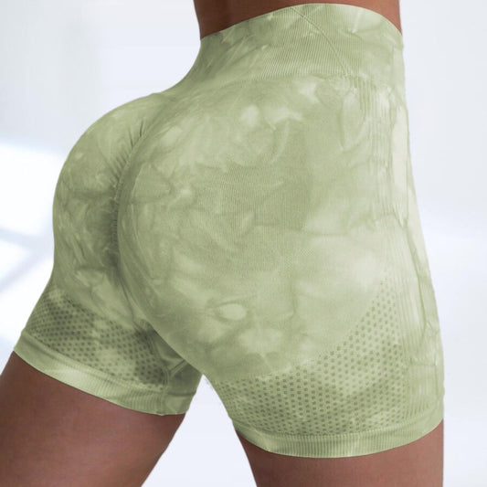 High Waisted Seamless Tie Dye Peach Butt Lifting Yoga Shorts 13 Vibrant Colors for Comfort and Style