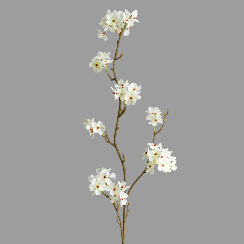 Zen-Inspired Single Stem Artificial Pear Blossom for Home Decor - Elegant Floral Accent for Living Room, Bedroom, and Entryway - Stunning Faux Flower Arrangement