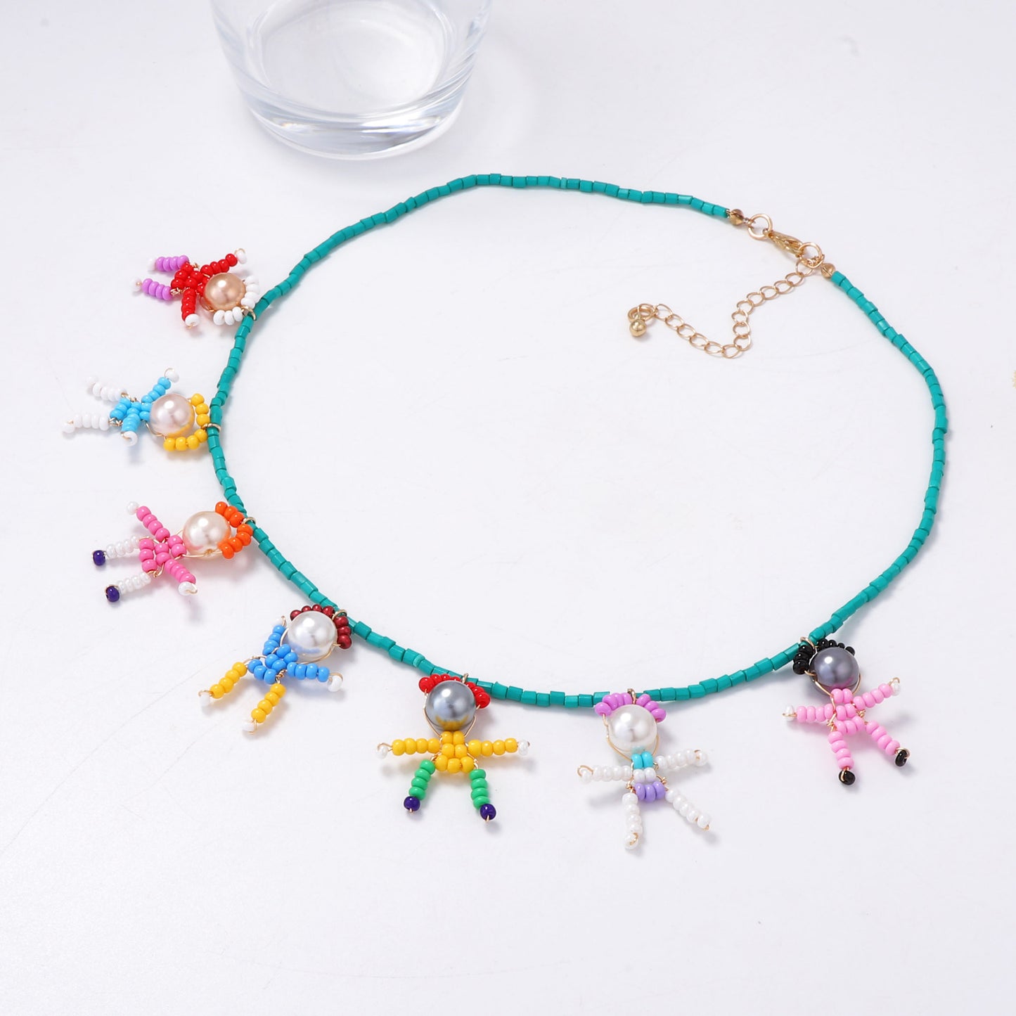Unique Handmade DIY Cartoon Pearl-Like Character Pendant Necklace for Women - Stylish, Playful, and Perfect for Everyday Wear
