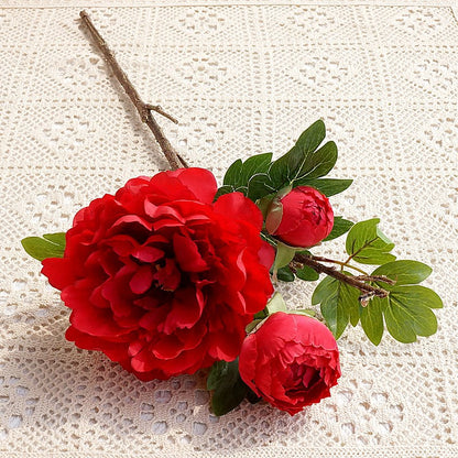 Stunning Artificial Peony Flower Stem - Exquisite Realistic Faux Floral Decor for Home Photography and Wedding Celebrations