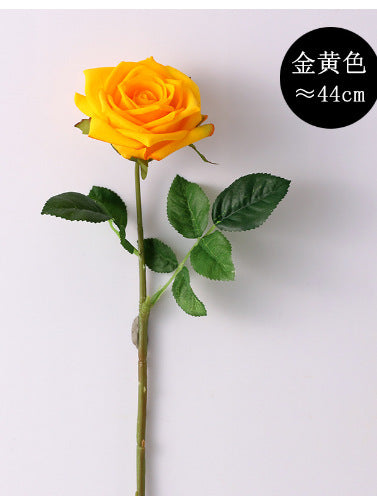 Elegant Single-Stem Rose with Moisture-Enhancing Touch - Perfect for Nordic Home Décor & Coffee Table Decoration