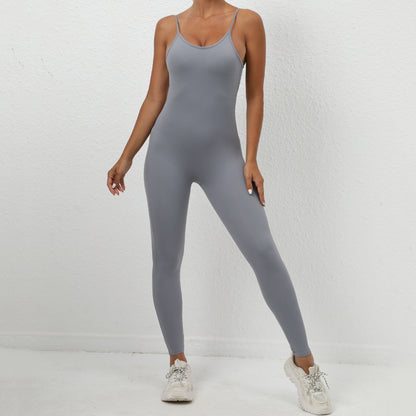 Women s Backless Yoga Jumpsuit Quick Dry All in One Athletic Bodysuit for Comfort and Flexibility in All Your Workouts