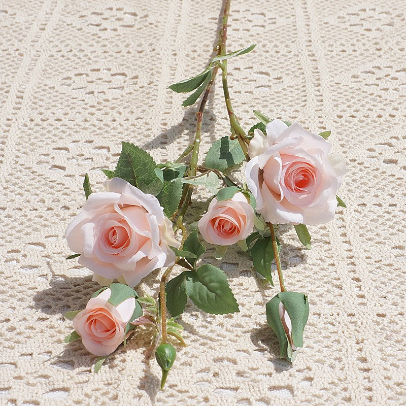 Realistic Korean Style Artificial Rose with Multi-Head Design - Perfect for Weddings, Home Decor, and Soft Furnishings