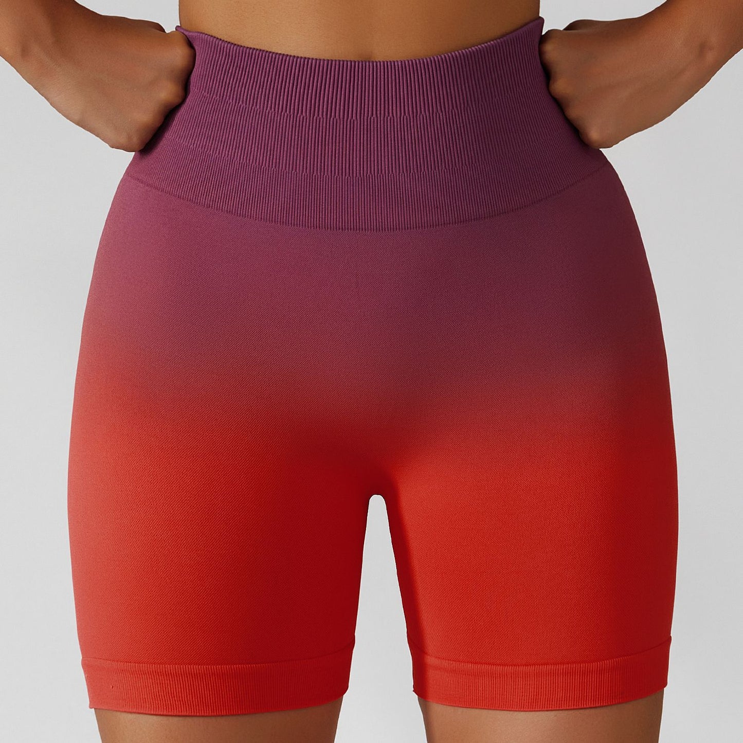 Seamless Gradient High Waisted Yoga Shorts Breathable Elastic and Butt Lifting Fitness Pants for Comfort and Style Model 6406